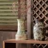Wabi-Sabi Retro Ceramic Vase - Chinese Style, Vintage Flower Arrangement Ornament for B&B, Hotel, Tearoom, Dried Flowers.