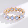 Trendy New Arrival Alloy Stretchable Colorful Glass Bracelet Elastic Cuff Geometric Bracelet Jewelry Gift for Women