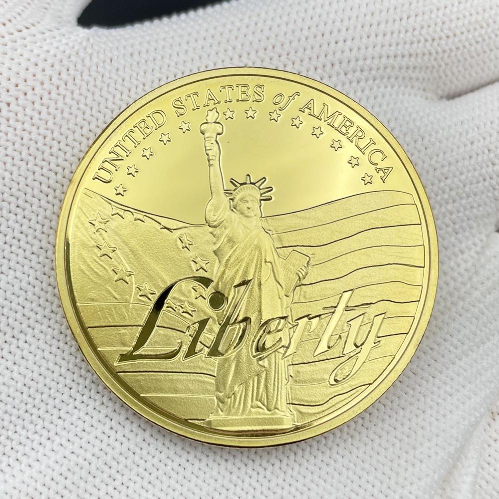 Statue of Liberty Gold Coin Collectibles United States of America Carve “Liberty” Commemorative Medal in Capsule