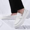 New Men's Leather Loafers Breathable Soft Sole Outdoor Shoes Classic Slip-On Casual Walking Shoes for Men Lightweight Male Flats