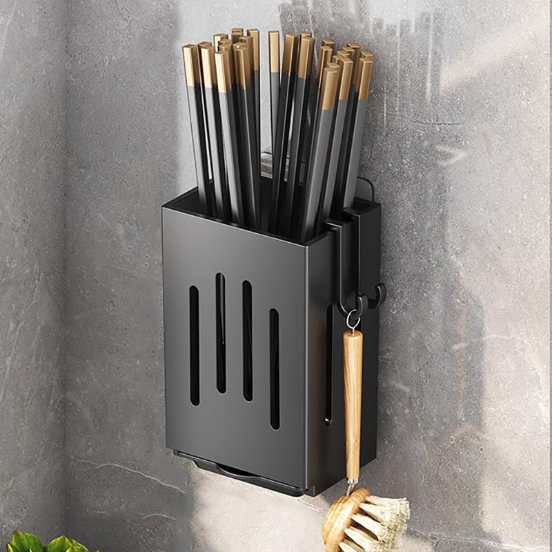 Multifunctional Kitchen Utensil Storage Rack Chopstick Draining Holder Wall-Mounted Freestanding Cutlery Tableware Organizer Box