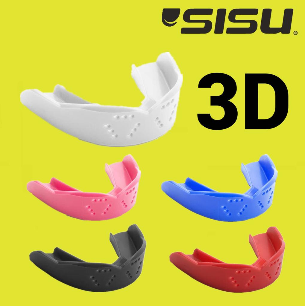 SISU 3D Mundschutz 3D Mundschutz Hergestellt in den USA 8 Farben Mittel Benutzerdefinierte Passform Sport-Mundstück für Erwachsene Fußball Baseball Skateboarden Basketball Skifahren