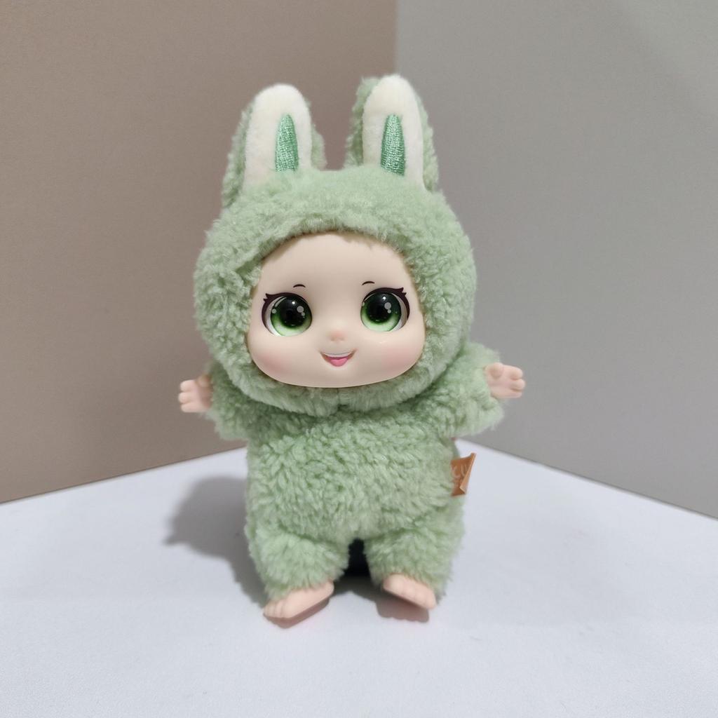 Cute Animals Vinyl Face Plush Toy Rabbit Bear Sheep Stuffed Doll Gift Bag Pendant