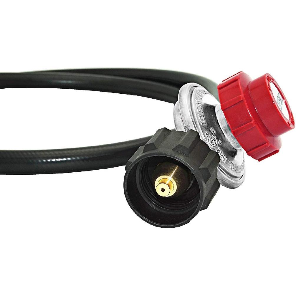 DOZYANT 4 FT 0-30 PSI Adjustable High Pressure Propane Regulator and Hose with Gauge, Fits for Grill Burner Turkey Fryer Cooker Firepit Forge and