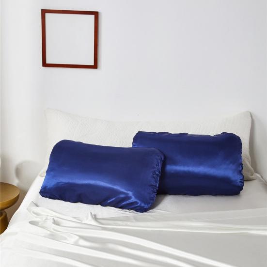 2Pcs/Set Satin Pillowcase Hair Skin Elastic Band Soft Dustproof Wrinkle Free Washable