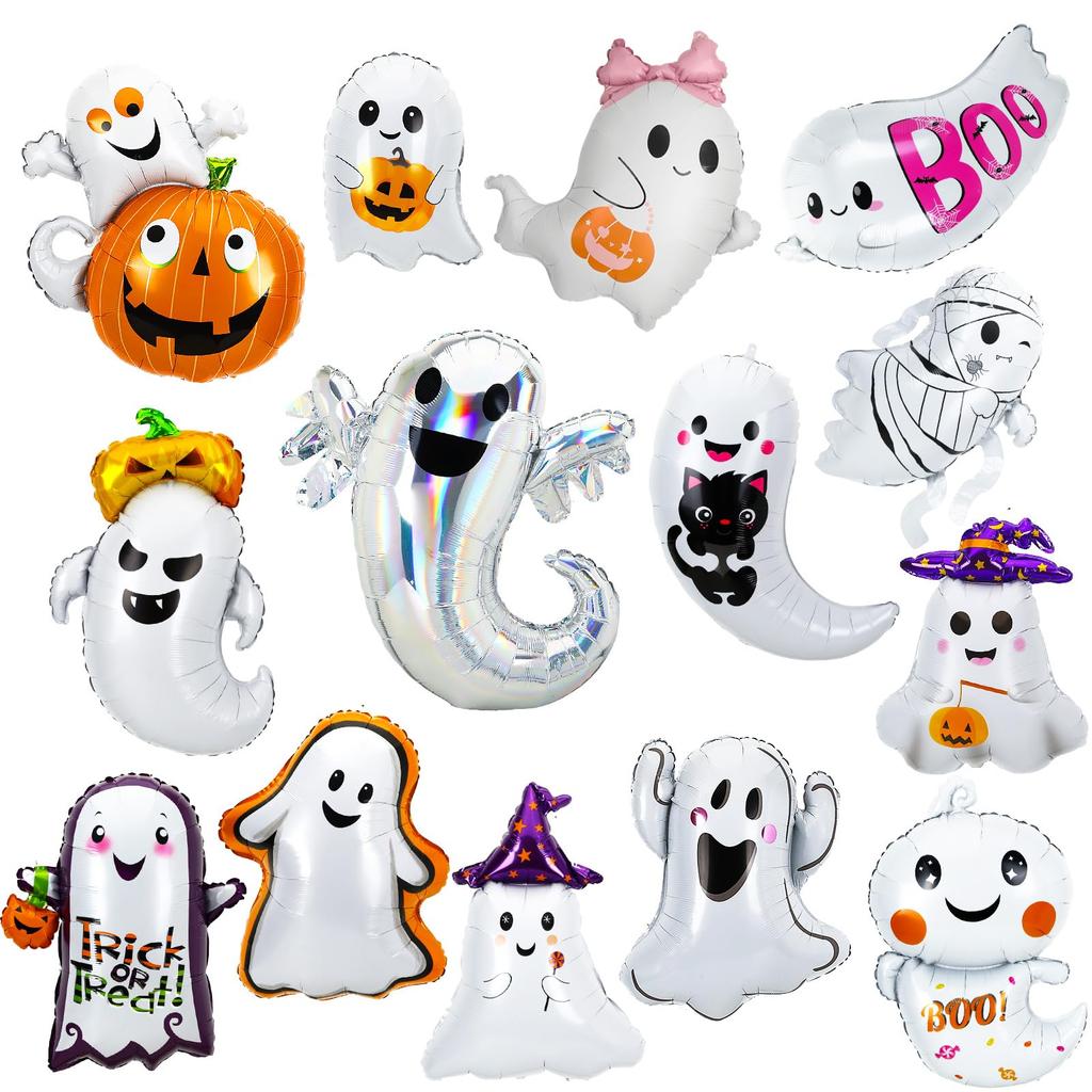 METBOU Halloween Ghost 14 Large Halloween Decorations Balloons, Pieces, Balloons,