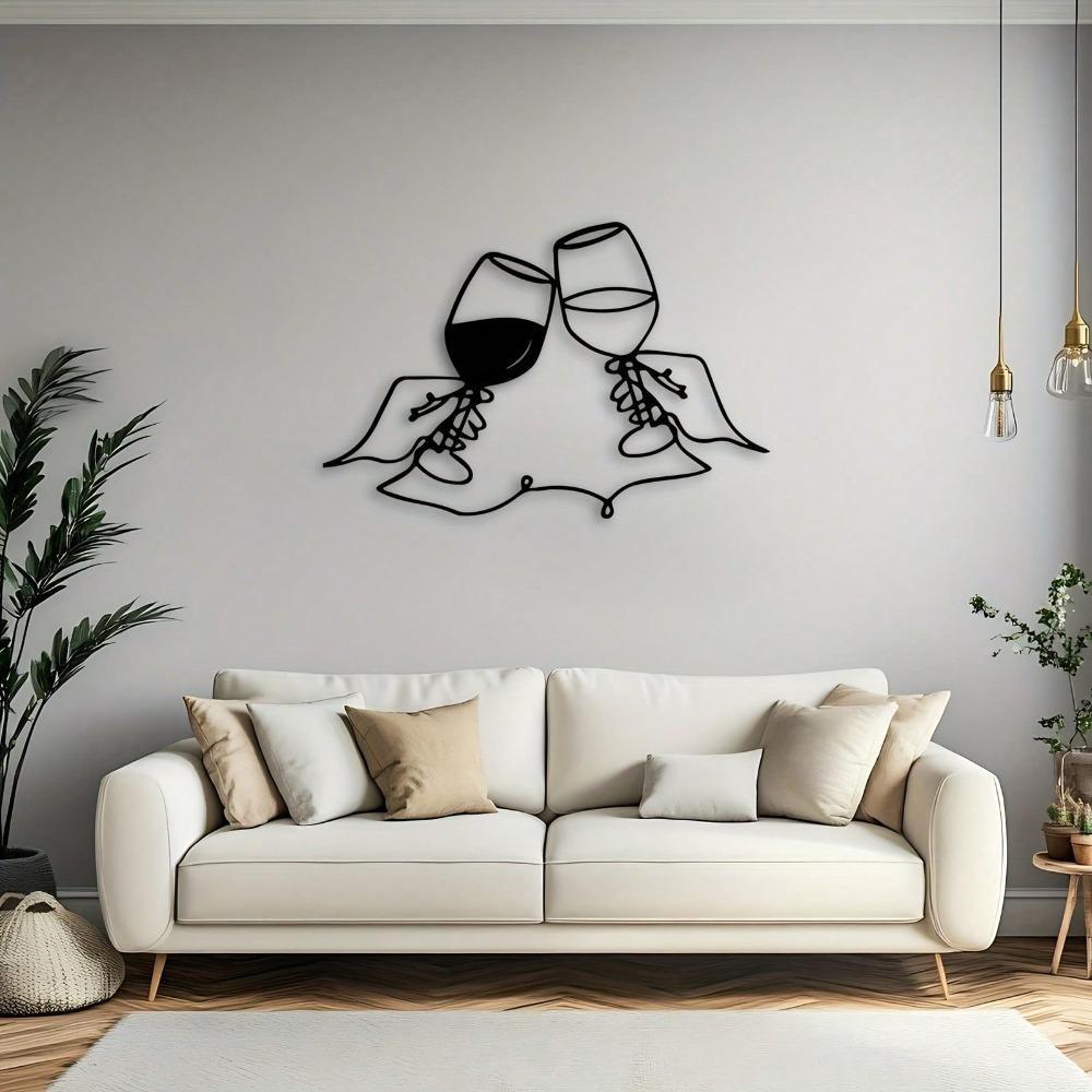 Handmade Metal Wall Art Wine Theme Iron Sculpture Grape Design Home Decor Gift