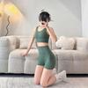Women Top Sport Bra Tank Shorts Set Yoga Muay Thai Boxing Exercise Training Pilates Fitness Workout Sportwear Gym Quick Dry Stretch Fabric