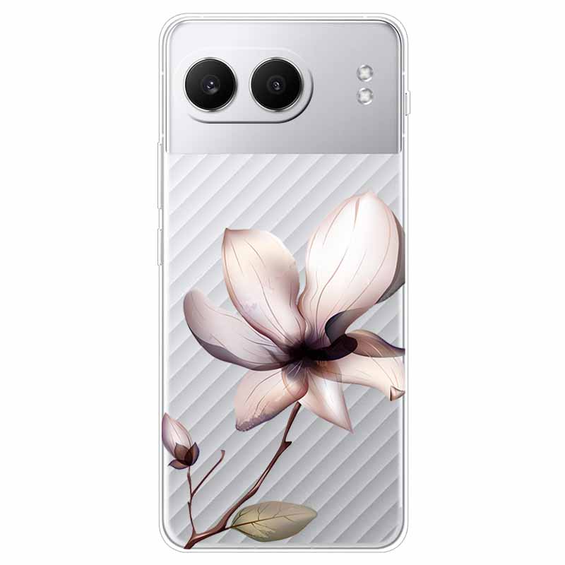 For One plus Nord 4 Case 6.74'' Flowers Transparent TPU Silicone Funda Capa for Oneplus Nord 4 Nord4 5G Soft Covers Coques bags