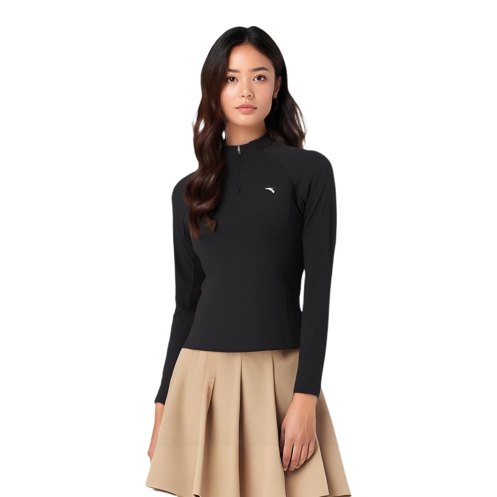 Anta Travel Comprehensive Training Series Long T-Shirt Slim Fit Training Shell Shield Antibacterial Spring 2026 Women tops Basic-Black 962617401-4