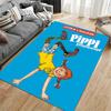 Pippi Longstocking Cartoon Carpet suitable as a non-slip mat for the living room or bedroom sofa