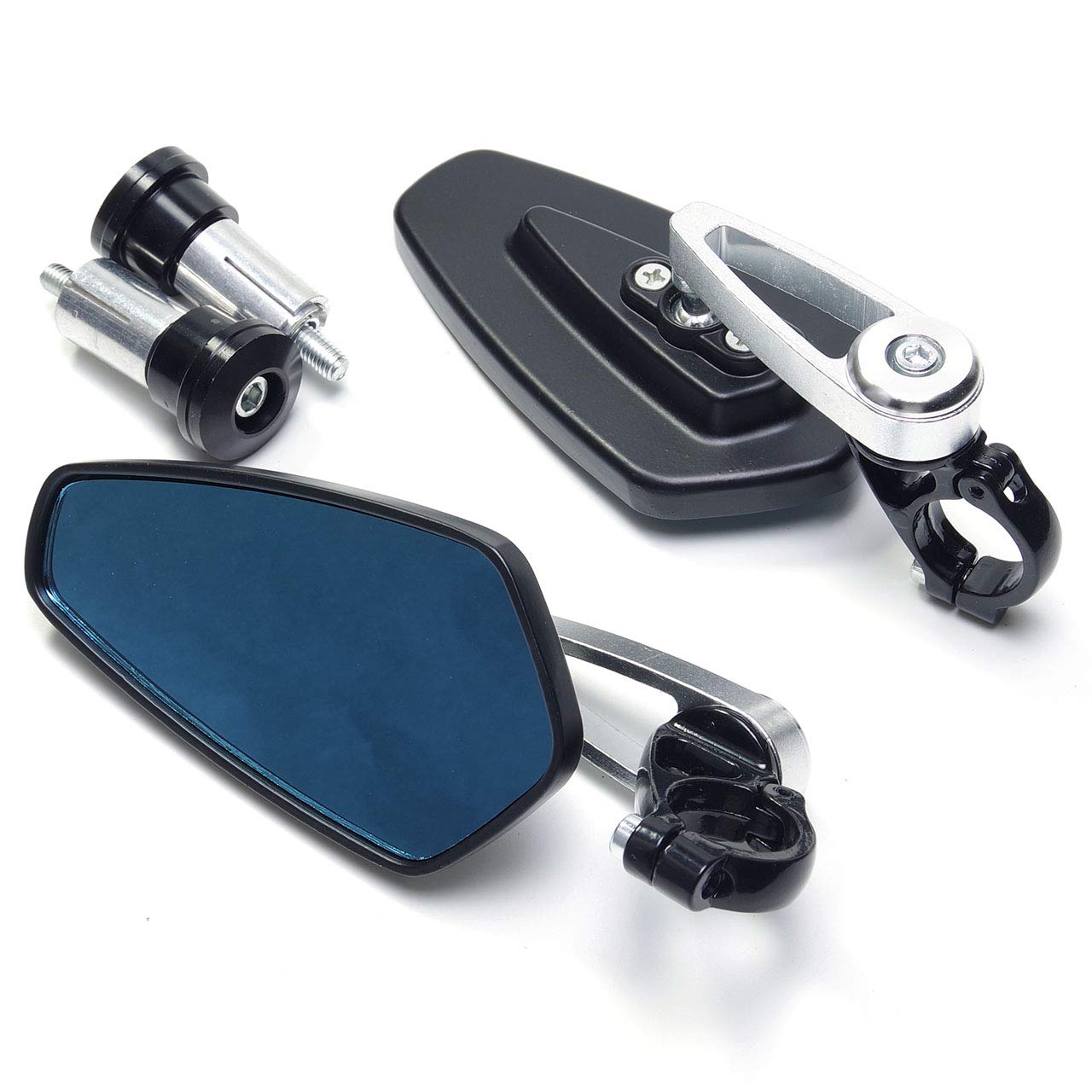 

GoodsLand [5 color] General Purpose Anti-Glare Aluminum Bar End Mirror, Motorcycle Left and Right 10.5cm x 5.5cm серебряный