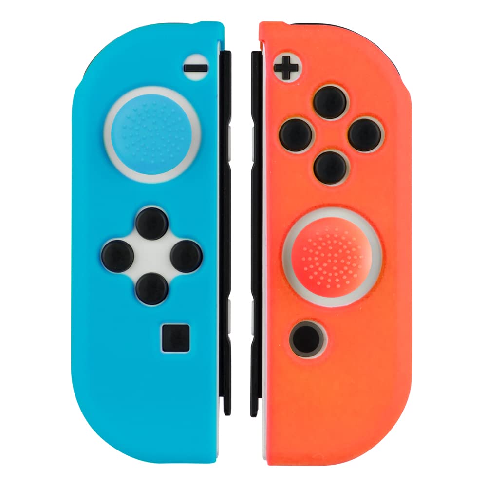 Answer Silicone Protect Plus für Switch-Stick mit organischem EL-Modell und normalem (Blau Rot) Joy-Con [Verbesserter Griff/Glattes Gefühl/Mit
