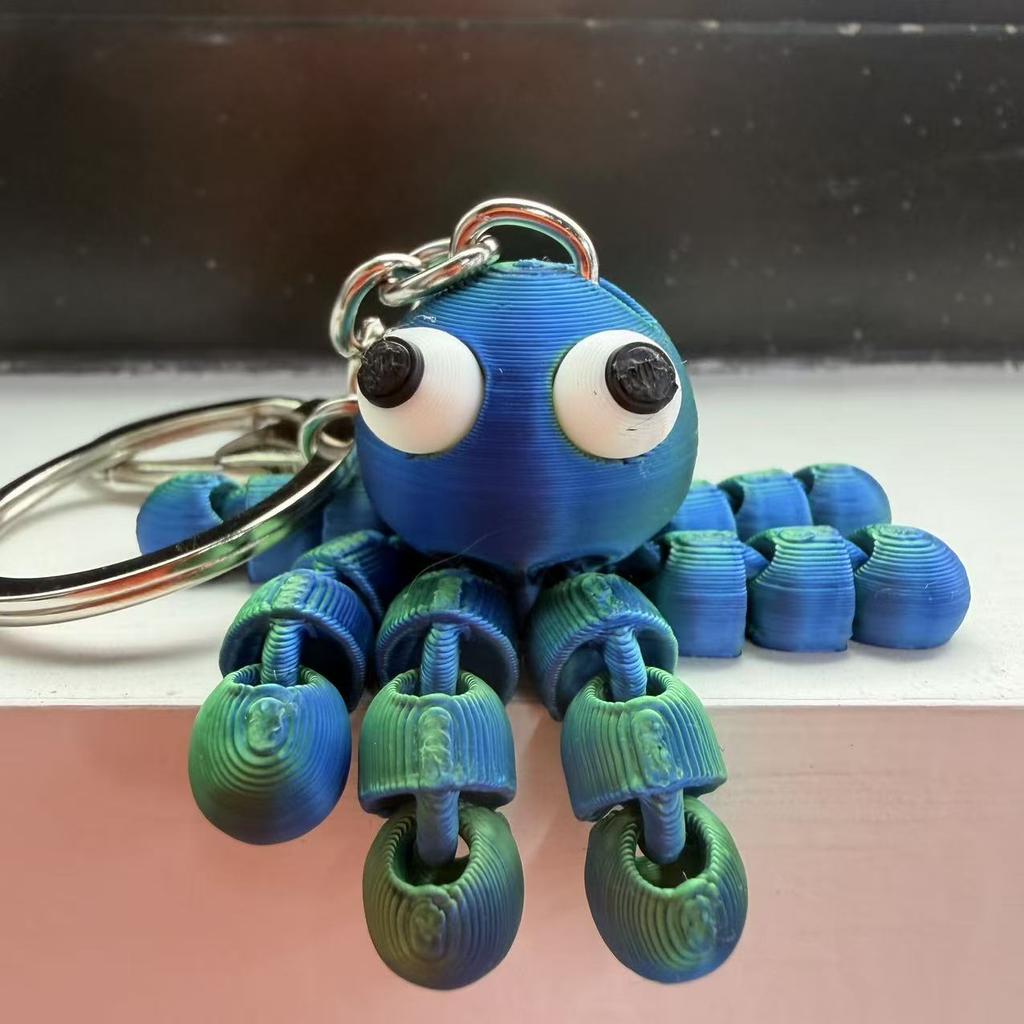 Portachiavi Polpo 3D Carino - Tentacoli e Piedi Flessibili Colori Vivaci Accessorio da Appendere per Sacchetto Regalo di San Valentino Decorazione da Scrivania