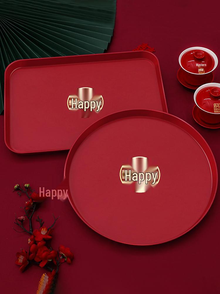 Red Festive Wedding Serving Tray for Fruit and Candy