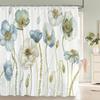 Flower Shower Curtain Bathroom Waterproof Polyester Shower Curtain Floral Printing Curtains for Bathroom Shower with Hooks