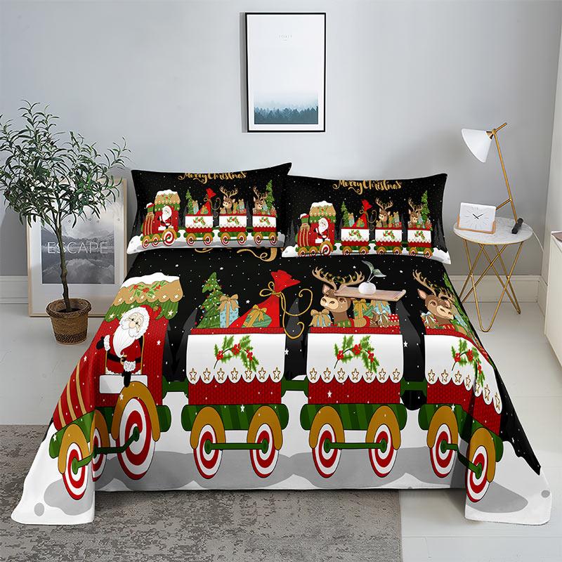 Comforter Merry Christmas Bed With 3D Print Santa Claus Home Decor New Year King Queen Full Size Red Bed