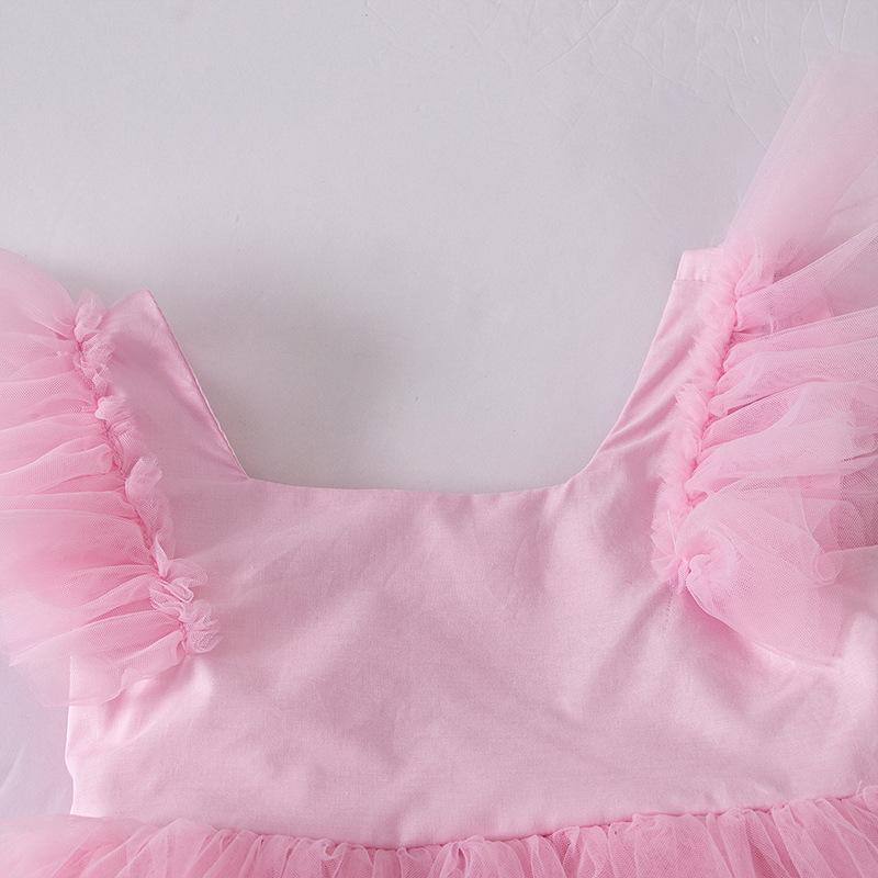 2025 New Girls' Summer Bowknot Mesh Dress - Lightweight Children's Fashion