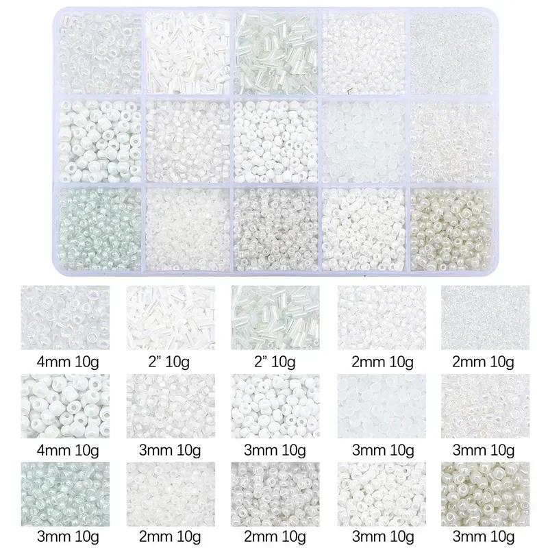 

150 г/набор стеклянных аксессуаров 15 сетка стеклянная рисовая бусина трубка материал для изготовления мешков бисерный браслет ожерелье ювелирные изделия свободные бусины
