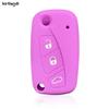 Silicone Car Key Case Cover Accessories for Fiat Punto Panda Idea Grande Punto for Citroen Jumper 2007 Flip Key Holder Keychain
