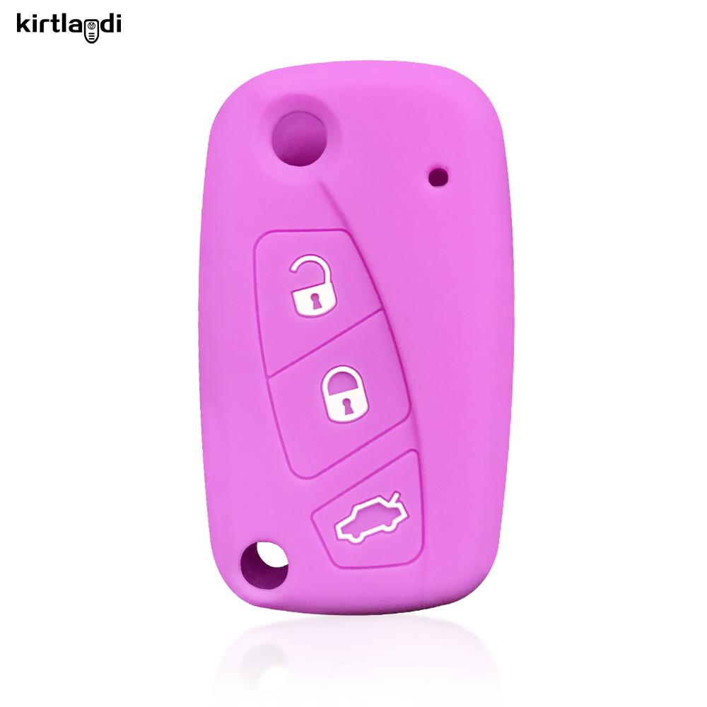 Silicone Car Key Case Cover Accessories for Fiat Punto Panda Idea Grande Punto for Citroen Jumper 2007 Flip Key Holder Keychain