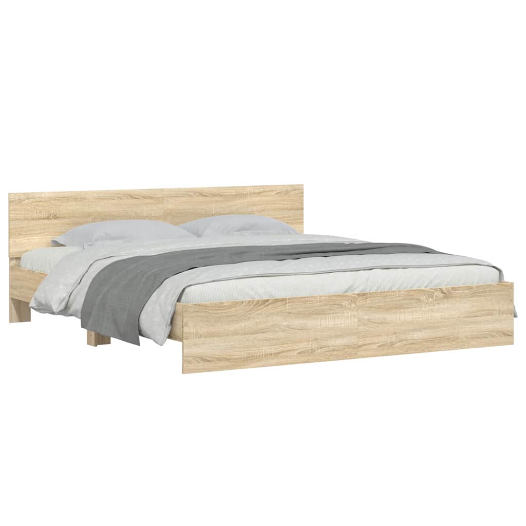 Bed Frame Wall Mounted Sonoma 193 x 203 cm Engineered Wood