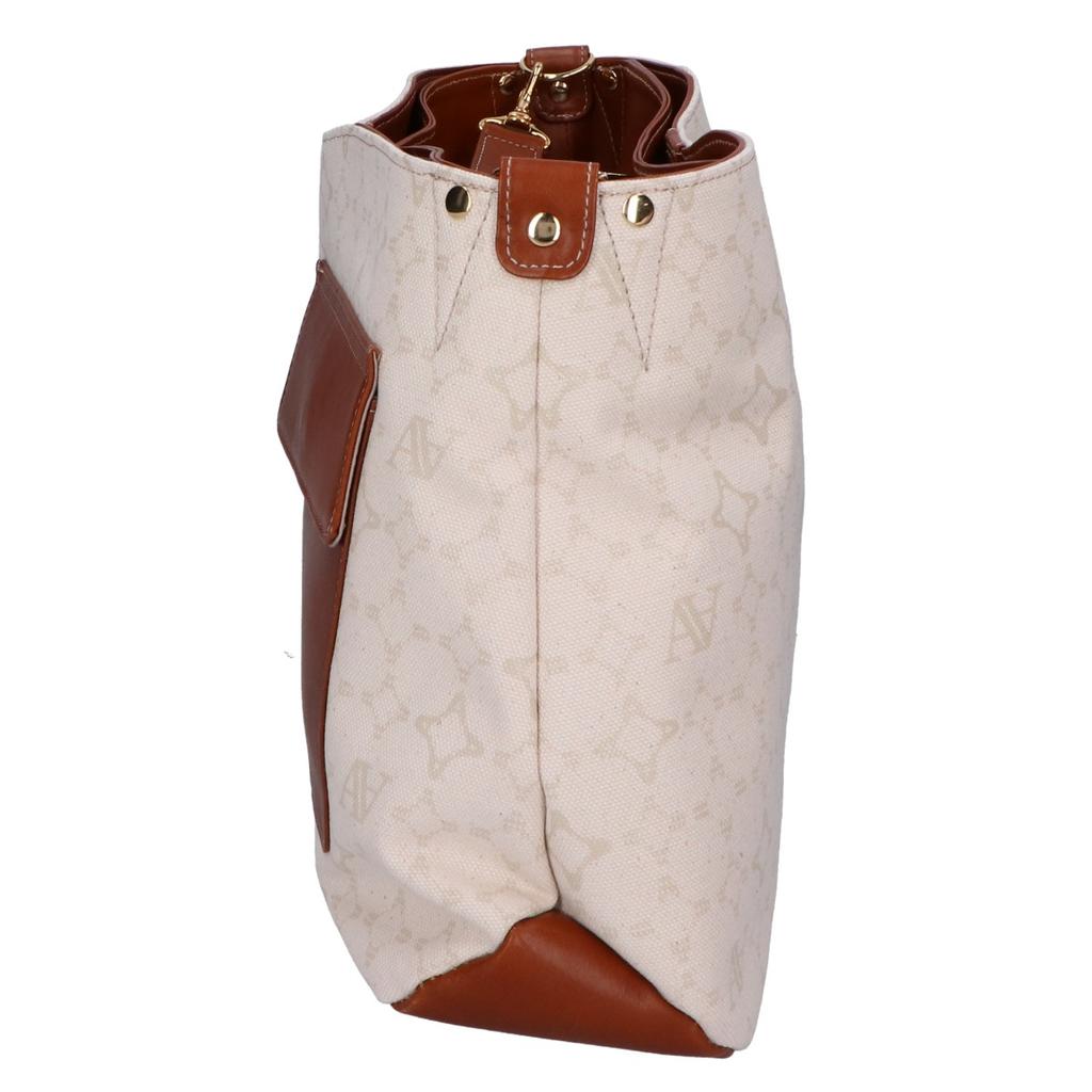 ATAO Elvy Monogram Canvas 2-Way Shoulder Bag Tote Bag whiteUsed