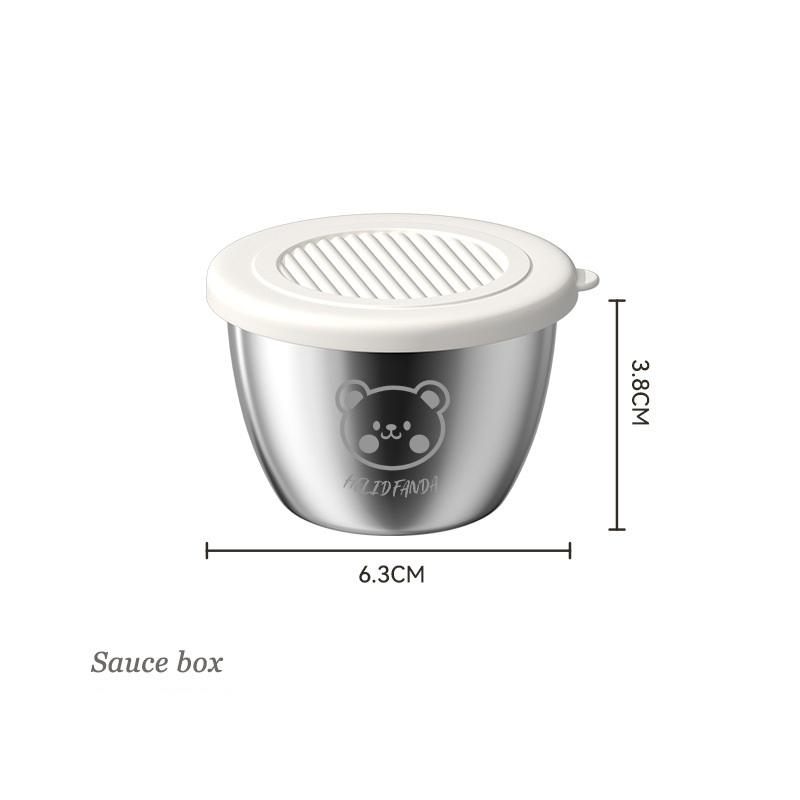 50ml Snack Dish Stainless Steel Sauce Cup with Sealed Lid Kitchen Tableware Sushi Mustard Seasoning Box Dipping Sauce Plates