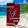Custom Name Beach Towel Basketball Texans Logo Beach Towel, Soft Microfiber, Gift for Her/Him, Birthday, for Pool, Beach, Travel, Fan Gifts