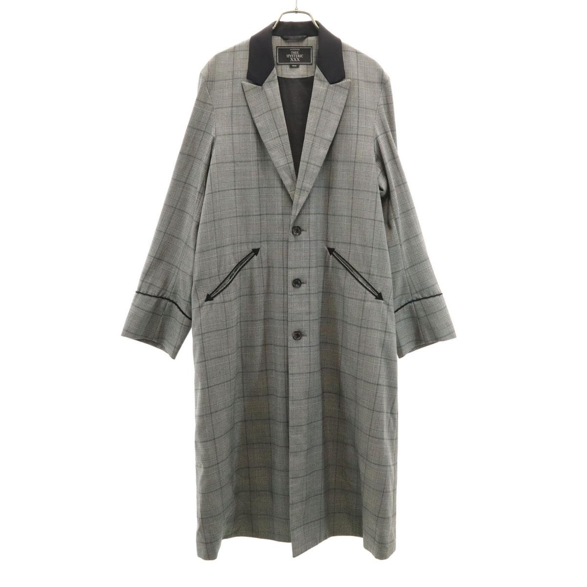 

Thee Hysteric XXX сделано в Японии пальто Честер в клетку глен S серый Мужское Б/У