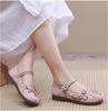 Women's Mary Jane Elegant Strappy Flats Woman Vintage Chinese Beijing Canvas Hanfu Shoes Elder Lady Ancient Embroidery Shoes