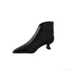 Fashion Autumn Winter Pointed Toe Women Ankle Boots Fashion Elegant Zippers Short Booties Vintage Ladies Square Heels Casual Shoes