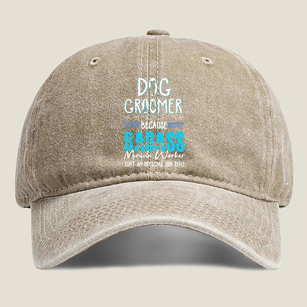 DJ Groomer Badass Slogan Fashion Washed Baseball Cap Hat Outdoor Activities