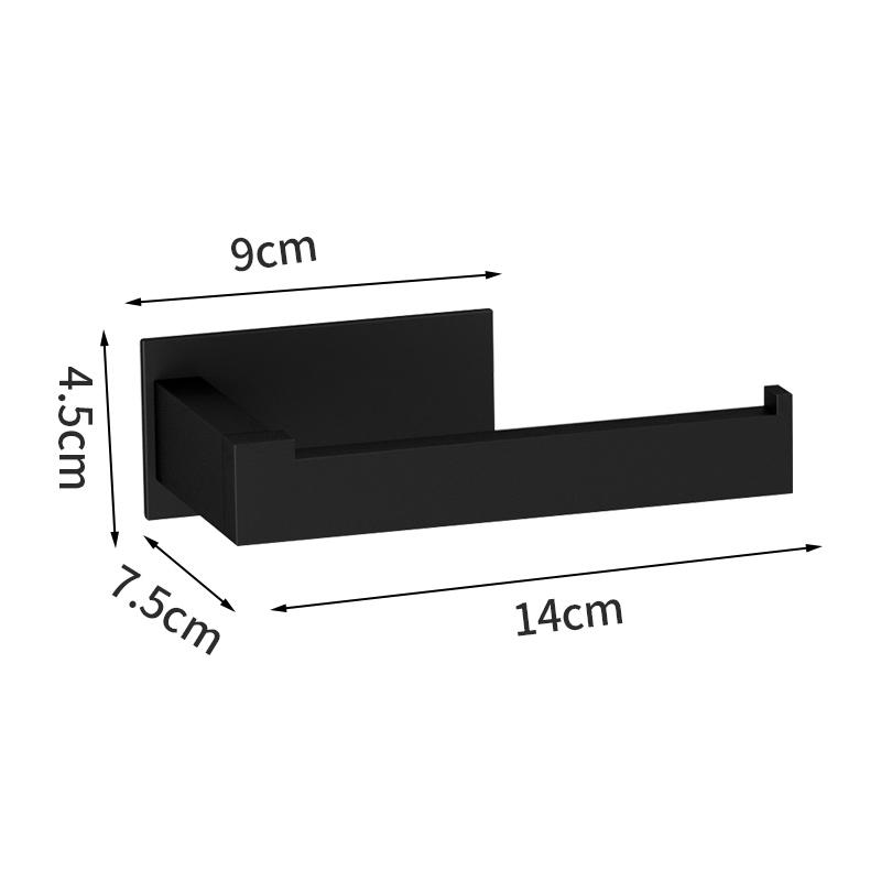 Czarny zestaw akcesoriów łazienkowych Samoprzylepny, wieszak na ręczniki, wieszak na ręczniki, uchwyt na papier, zestaw akcesoriów bez gwoździ