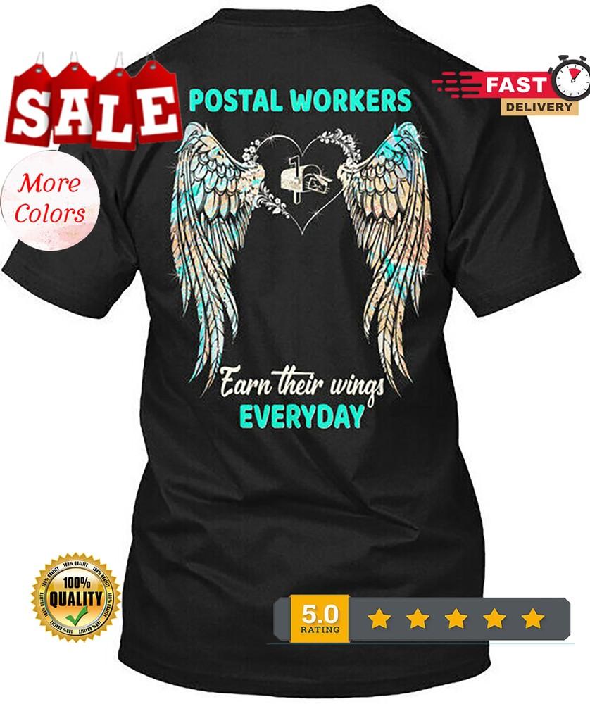 2025/Postal Workers Earn Their Wings Everyday - T-Shirt Made in the USA Size S t Unisex T-Shirt