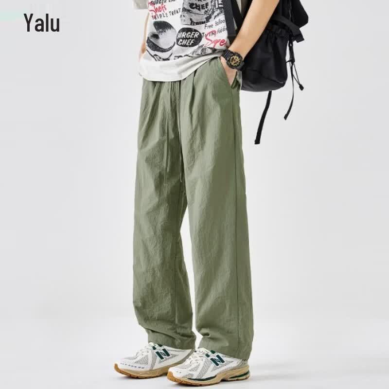 Yalu Men s Quick-Dry Ice Silk Loose Casual Pants M