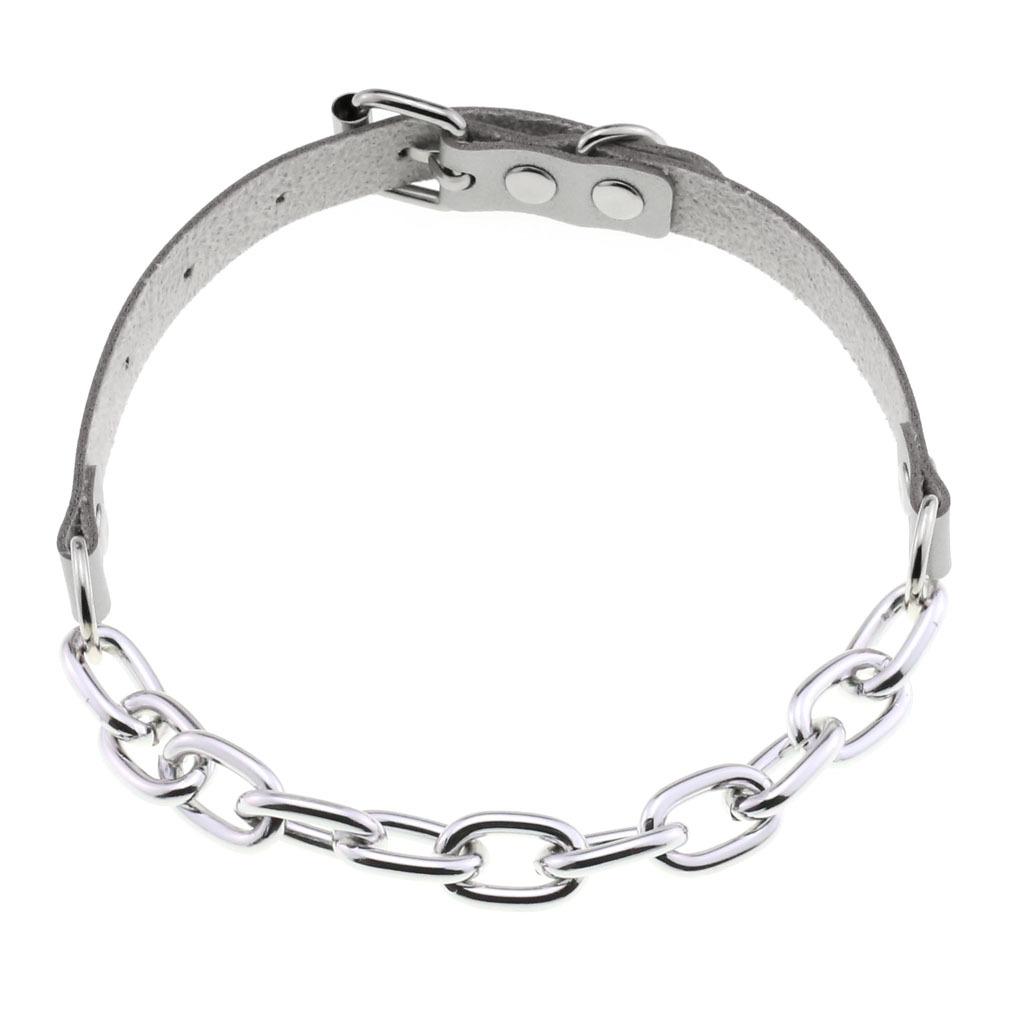 Punk Rock Chain Leather  Choker Women Metal Chocker Buckle Collar Necklace Girls Festival Goth Accessories