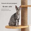 Boden-bis-Decke Katzenkratzbaum mit Raumkapsel & Kratzstamm, Massivholz, Vier Etagen, Katzenkletterspielzeug
