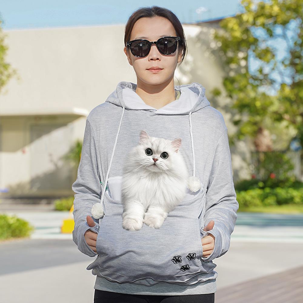 Autumn and Winter European and American Women's Clothing Pet Cat Parent-child Clothing Casual Pullover Sweater Hooded Dog Dog Jacket Men's Clothing