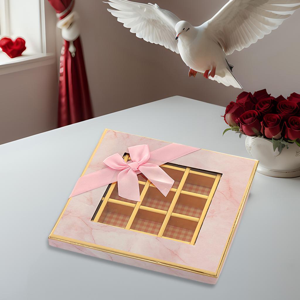 9 Grids Biscuit Boxes Packaging Lightweight Chocolate Display Box Multifunctional Valentines Cookie Boxes for Him Her Holiday