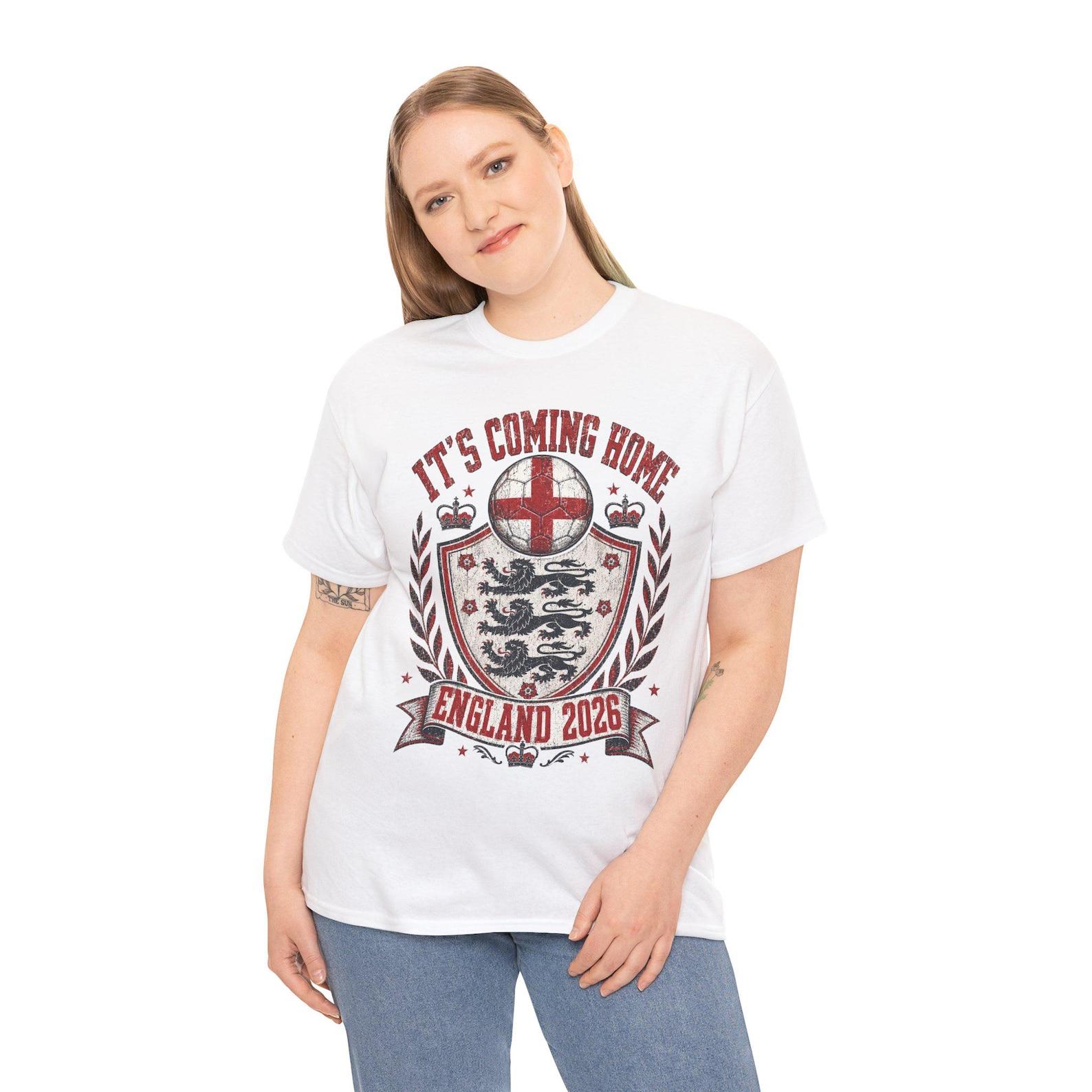 Fifa World Cup 2026 T-Shirts - England Soccer Shirt Vintage Aesthetic - World Cup 2026 Shirt - Retro Yellow Football Jersey Look - Unisex M