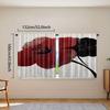 2pcs   Elegant Black and Red Flowers Print Curtains Light Filtering Rod Pocket Design for Bedroom Living Room Office Decor Artist