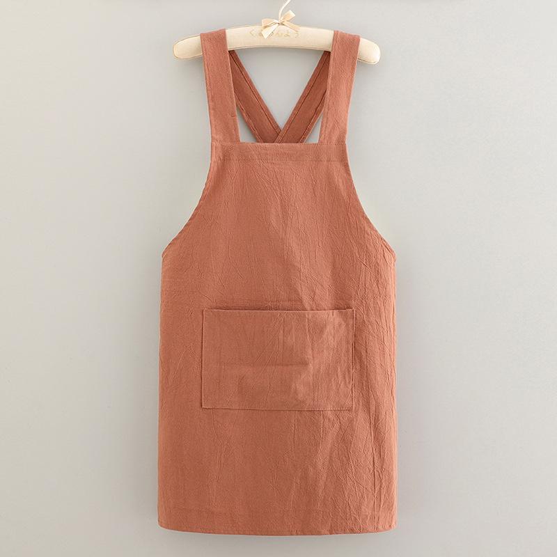 Cooking Cotton Kitchen Aprons Breathable Wear Resistant Adult Waist Aprons Anti Fouling Soft Restaurant Work Clothes Home