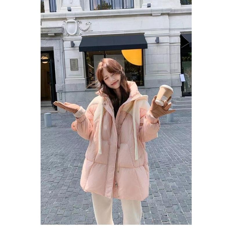Fashion Winter Hooded Cotton Coat Women Korean Style Loose Thick Warm Long Jacket