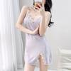 New Ice Silk Thin Summer Sexy Two-piece Nightgown Nightgown Large Size Internet Celebrity Senior Sense Can Be Worn Outside Loungewear