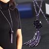 Crafted Beautifully Long Ethnic Crystal Necklace For Women With Stunning Detail Tassel