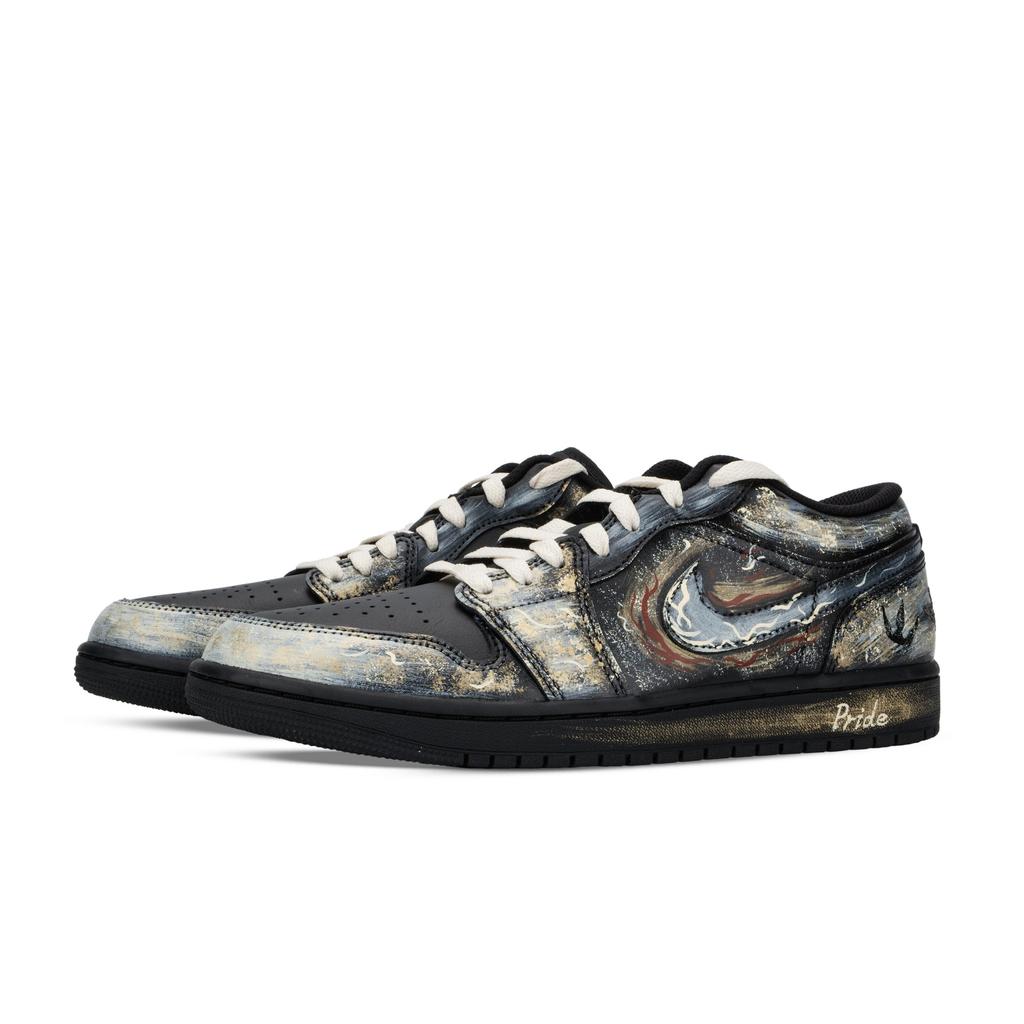Jordan Air Jordan 1 Monster Lab, Arrogance Niskie Klasyczne Buty Koszykarskie Męskie Czarne Czerwone Złote 553558-093(Team445-)