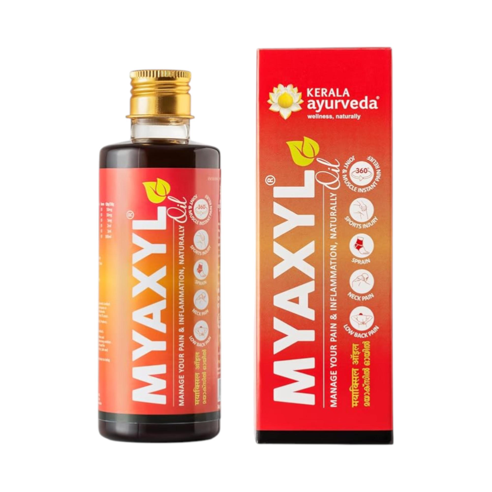 Керала Аюрведа Масло Myaxyl 200 мл Быстро впитывающееся Аюрведическое Масло для Ухода за Суставами, Мышцами и Спиной