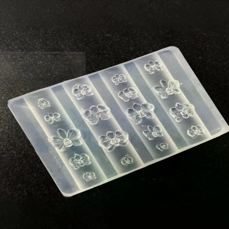 Phalaenopsis Flower DIY 3D Silicone Nail Mold Sweet Butterfly Orchid Design Manicure Carving Template