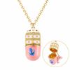 New Fashion Book Opening Pendant Necklace Fashion Princess Fairy Tale Pendant Necklace Enamel Elf Necklace Jewelry Accessory
